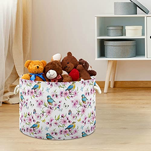 Büyük Depolama Sepeti Oyuncaklar için Bahar Kiraz Çiçekleri saklama kutusu Kutusu çamaşır sepeti Ev Dekor için, Pet Oyuncak,
