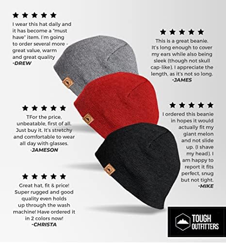 Erkekler ve Kadınlar için Örme Beanie Kış Şapkaları-Soğuk Hava için Sıcak, Yumuşak ve Esnek Günlük Nervürlü Kızak Kapağı