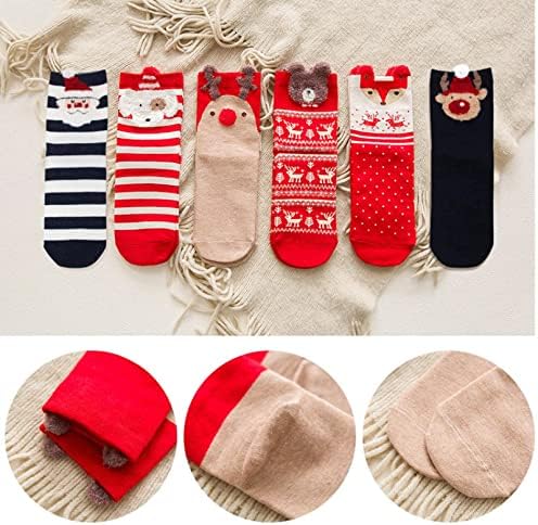 DIDI 6 Çift Noel Pamuk Çorap Merry Christmas Ev Süslemeleri 2022 Mutlu Yeni Yıl Süslemeleri