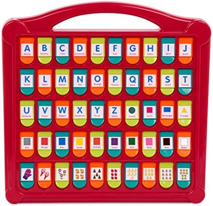 Battat-Öğrenme için Fransız Alfabesi Oyuncağı-50 Açılır Kapak-Harfler, Kelimeler, Sayılar, Renkler, Şekiller-Yeni Yürümeye
