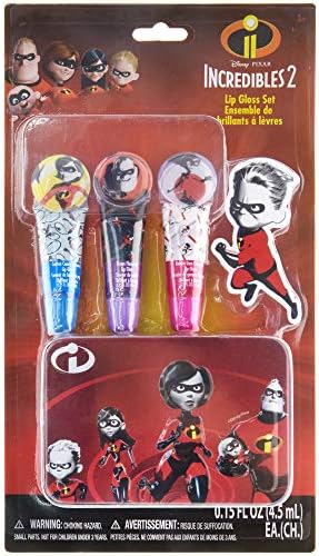 Townley Kız Incredibles Sparkly Dudak Seti Kızlar İçin, Dekoratif Teneke ile 3 paket