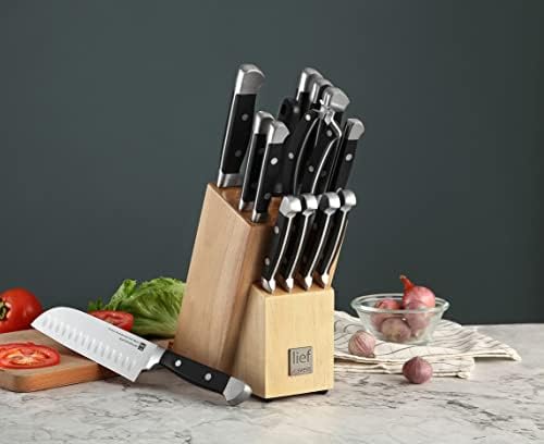 Lıef + Svein Alman Çelik Bıçak Blok Seti, 15 Parçalı Mutfak Bıçağı Setleri. Alman Paslanmaz 1.4116 Çelik. İpad Tutuculu Benzersiz