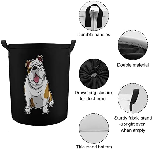 İngilizce Bulldog sevimli katlanabilir çamaşır sepeti sepet Depolama Organizatör giysi oyuncak koleksiyonu İçin Kapaklı