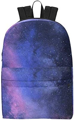 QUİNN CAFE mavi Galaxy evren yıldız tüm baskı Unisex su geçirmez naylon sırt çantası çanta