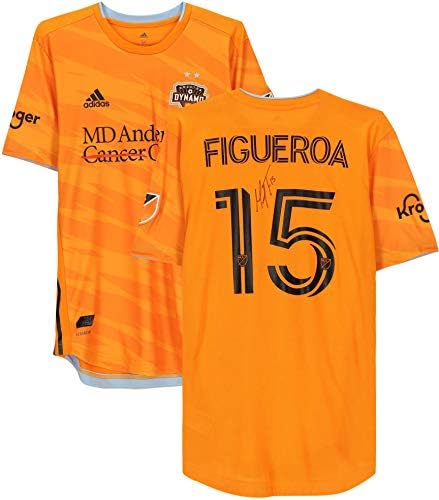Maynor Figueroa Houston Dynamo FC İmzalı Maç-2020 MLS Sezonundan 15 numaralı Turuncu Formayı Kullandı-İmzalı Futbol Formaları