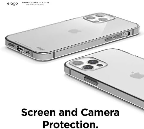 elago Şeffaf Kılıf iPhone 12 Kılıf ile Uyumlu ve iPhone 12 Pro Kılıf ile Uyumlu 6.1 inç, Darbeye Dayanıklı Kılıf, Çizilmeye