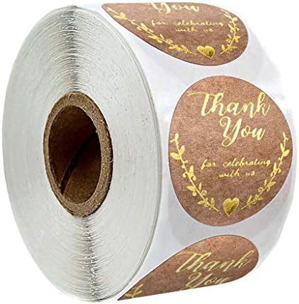 Wondiwe Adhensive Etiket Etiket, 500 adet 1 İnç Teşekkür Ederim Çıkartmalar Yuvarlak Mühür Etiketleri Düğün Zarf Etiket