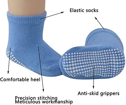 Soarsue Kaymaz Yürümeye Başlayan Çocuk Kavrama Çorap 6 Pairs Anti Skid Yapışkan Çorap Bebekler için Bebek Çocuk