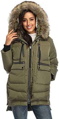 FADSHOW kadın Kış Kalınlaşmış Aşağı Ceketler Uzun Aşağı Palto Sıcak Parka Hood ile