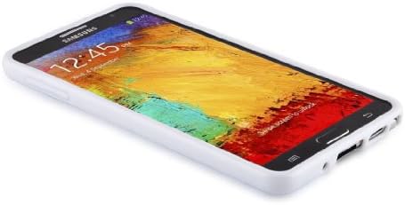Cadorabo Kılıf Samsung Galaxy Note 3 Kılıf ile Uyumlu Manyetik Beyaz Cep Telefonu Kılıfı Esnek TPU Silikon X-Line Silikon Koruyucu