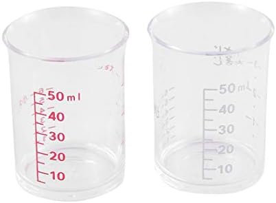 EuısdanAA Laboratuvar Sıvı Ölçüm Fincan Kupa Ölçüm Kabı 50 ml 2 adet(Taza de medición de líquidos de laboratorio Taza Vaso