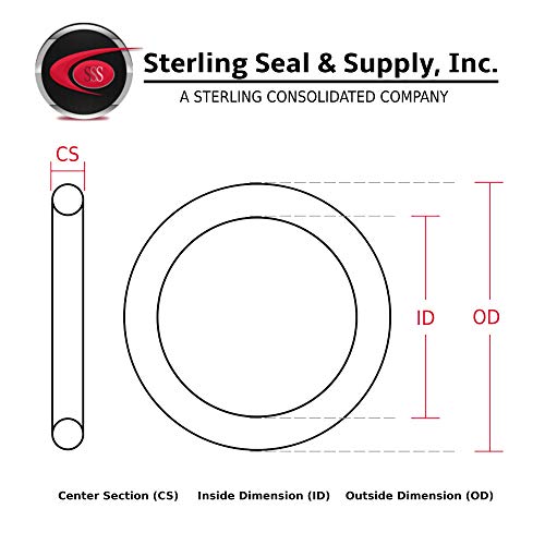 002 Buna / NBR Nitril O-Ring 70A Kıyı Siyahı, Sterling Seal