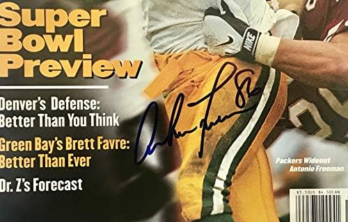 Antonio Freeman green bay Packers imzalı sı Sports Illustrated dergisi futbol süper kase