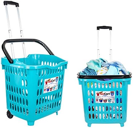 dbest ürünleri Büyük GoCart Bakkal Sepeti Haddeleme Alışveriş çamaşır sepeti Tekerlekli Sepet Teleskopik Saplı Temizleme Caddy