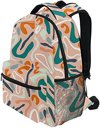 Sırt çantası sırt çantası rahat çanta soyut çizgili geometrik Vintage renkli omuz sırt çantası
