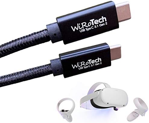 WiRoTech USB C 3.1 Gen2 SuperSpeed 10 Gbps E-Marker çip En Hızlı Şarj USB kablosu, Oculus Quest Bağlantı, ve Oyun PC Uyumlu