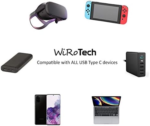 WiRoTech USB C 3.1 Gen2 SuperSpeed 10 Gbps E-Marker çip Hızlı Şarj USB kablosu, Oculus Quest Bağlantı ve Oyun PC Uyumlu (Sıcak
