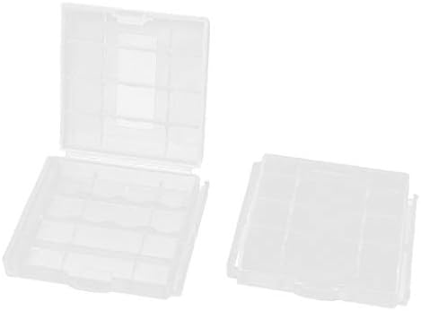 Yeni Lon0167 2 Adet Mühürlü Şeffaf Plastik 4 x AA/AAA Pil Kutusu Tutucu Depolama (2 Stück versiegelt durchsichtiger Kunststoff
