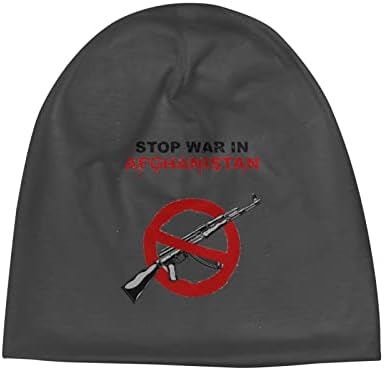 Afganistan'da Savaşı durdur Unisex Örgü Hedging Şapka Erkekler Bere Kap Yumuşak Kadın Örgü Şapka Derin Heather