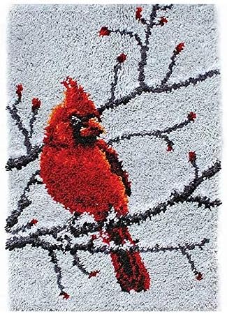 Mandal Kanca Kitleri Halı, Kardinal Crocheting Halı Kilim Nakış Yastık Yapımı El Sanatları Çocuklar için / Yetişkinler 20.5X15