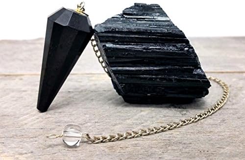 avustralya'dan insanlar kristaller Siyah Turmalin Ham Kristal ve Sarkaç Kiti / Hediye Çantası ve Çakra Kılavuzu İçerir / Bohem
