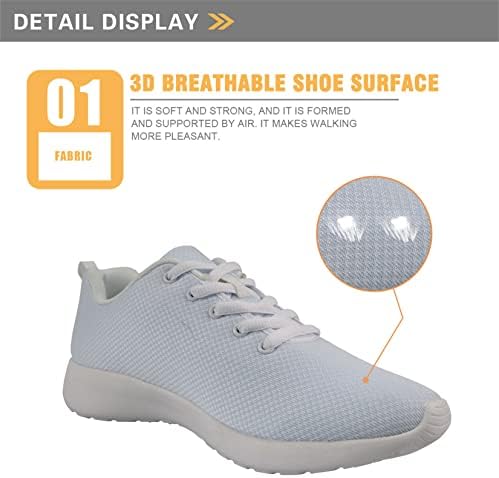 PHAYON Kaymaz Örgü Hafif Örgü Sneaker Kadın Erkek Unisex Dantel-up koşu ayakkabıları Rahat günlük ayakkabı Beyaz