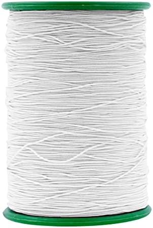 Büzgü Elastik dikiş ipliği-Beyaz Ince Ince Elastik dikiş ipliği Dikiş Makinesi Örgü Mandala El Sanatları 0.6 mm 546 Metre
