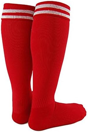 Lıan Yaşam Tarzı çocuğun 1 Çift Diz Yüksek spor çorapları Beyzbol / Futbol / Lacrosse XL002 S Kırmızı