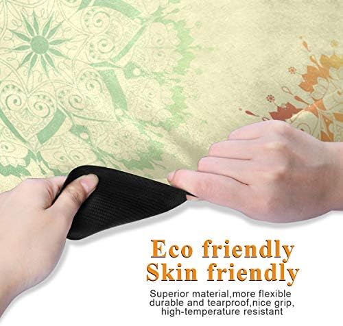 MCHIVER Seyahat Yoga Mat Kaymaz - Mandala Desen Katlanabilir egzersiz matı Hafif egzersiz matı ile Çanta Ter Emici Sıcak Yoga