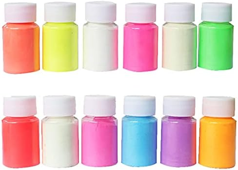 12 Renk Aydınlık Reçine Pigment Kiti Epoksi Reçine Glow Koyu Toz Renklendirici Sabun Yapımı, Mum Yapımı