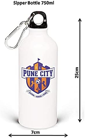 APC-Sipper Şişe, Pune Şehir logosu, Kapaklı kilitli parlak kaplama baskı
