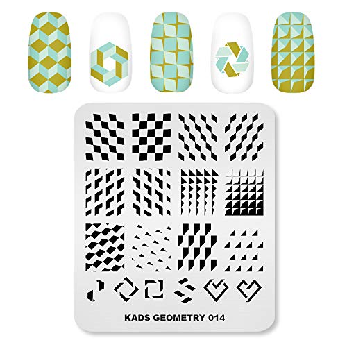 KADS Nail Art Damgalama plaka Tırnak Şablon Geometri Nail Art Tasarım Aracı Tırnak DIY Tasarım Görüntü Plaka (GE014)