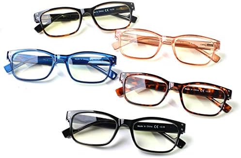 VIDEBLA 5-Pack okuma gözlüğü kadın erkek mavi ışık engelleme, Anti göz yorgunluğu / parlama / UV filtre bilgisayar okuyucular