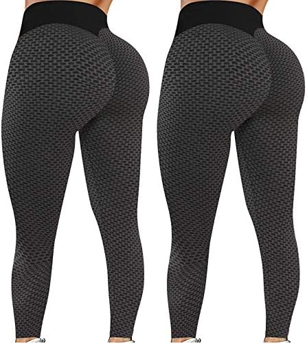 Bblulu 2 pc Yüksek Bel Yoga Pantolon, Bayan Streç Yoga Tayt Spor Koşu Spor Spor Popo Kaldırma Tayt için Egzersiz