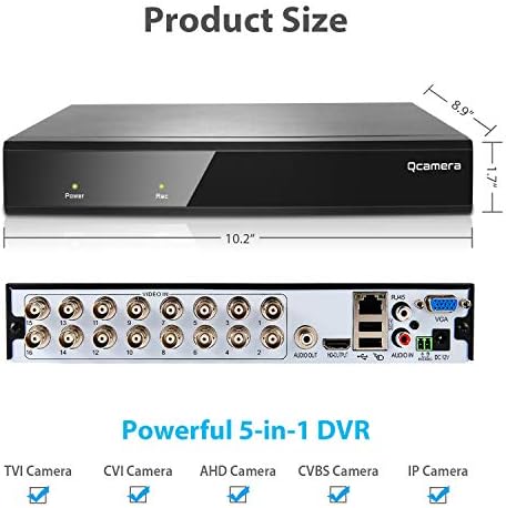 Q-kamera 16CH 1080 P / 5M - N Tam Yüksek Çözünürlüklü Hibrid AHD / TVI / CVI / Analog / IP DVR H. 265 CCTV Video Kaydedici