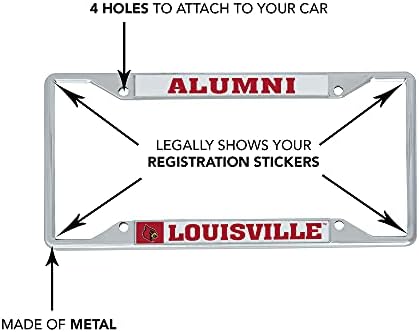 Louisville Üniversitesi U of L Cardinals Cardinals Arabanın Önü veya Arkası için Metal Plaka Çerçevesi Resmi Lisanslı (Mezunlar)