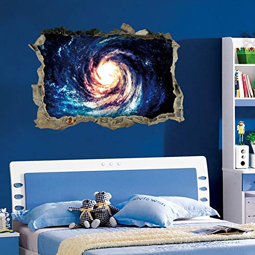 Wallpark Mavi Uzay Galaxy Duvar Sticker, Kara Delik Vortex 3D Pencere Çıkarılabilir Duvar Çıkartması, çocuk Çocuk Bebek Ev