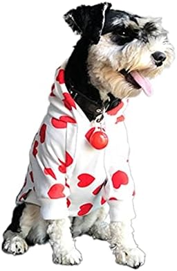 ZDSS Giyim ve Aksesuarları Köpek Hoodie Küçük Köpekler için Fit Aşk Kalp Baskı Mont Fransız Bulldog Chihuahua Ceket Pet Kostüm