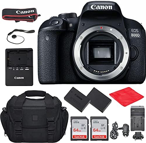 Canon EOS 800D (T7i) DSLR Fotoğraf Makinesi (Yalnızca Gövde) Paketi, Aksesuarlı Başlangıç Kiti (Alet Çantası, Ekstra Pil, 128