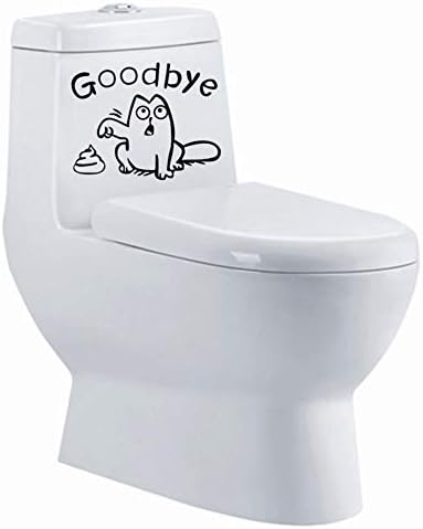 Komik Banyo Çıkartması Sticker için Tuvalet-Kedi Güle Güle Tuvalet Koltuk Duvar Çıkartması Sticker-2 paketi
