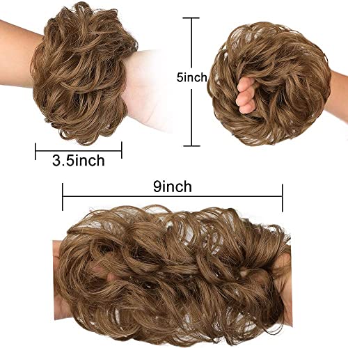 2 PCS Juva Bun Saç Parçası Kalın Updo Scrunchies için Kadın Kız Kıvırcık Dalgalı Dağınık Bun Uzantıları için İnce Saç Sentetik