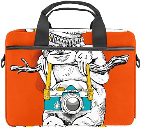 Turuncu Tembellik Hayvan Laptop çantası 14.5 İnç Evrak Çantası Laptop omuz askılı çanta Laptop Taşıma çantası Bilgisayar ve