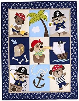 7 Adet Lacivert Oyuncak Ayı Korsan Kreş Beşik nevresim takımı Erkek Bebek Karayip Korsanları Temalı nevresim takımı