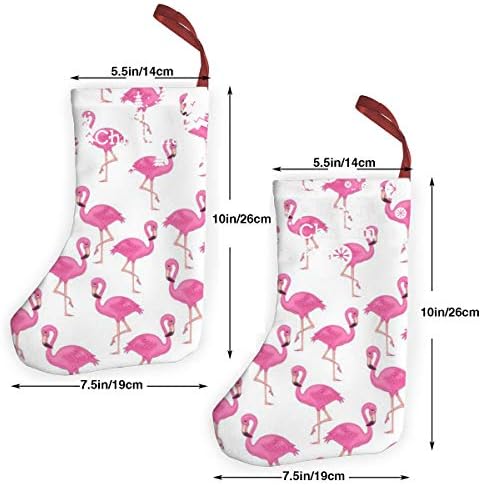 Flamingo Kolaj Beyaz Kişilik Noel Çorap 2 adet Set 12 Herkes için Bir boyut