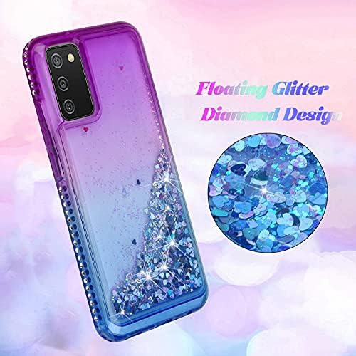KULECase Glitter Samsung Galaxy A02S Kılıf ile Elmas, üstün İnce Samsung A02S Kılıf Kapak ile Degrade Hareketli Quicksand için
