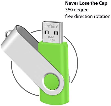 10 X Enfaın 16GB USB Flash Sürücü 2.0 Bellek Zip Kalem Disk Yeşil, Fuarlar, Markalı Hediyeler ve Diğer Etkinlikle İlgili Pazarlama
