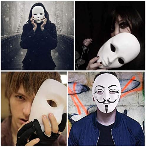 Lynkaye Beyaz Düz Maskeleri, 16 adet DIY Boyasız Maskeli Maskeleri Zanaat Mardi Gras Dans Cosplay Parti Maskesi Kostüm (16