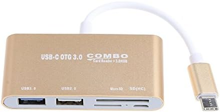 GZCRDZ USB-C OTG Hub, USB-C'den USB 3.0'a+USB 2.0+TF / SD / microSD Kart Okuyucu + Mikro USB Güç Şarj Portu-MacBook Pro/ChromeBook/Diğer