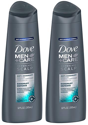 Dove Men + Care Dermacare Saç Derisi 2'si 1 arada Şampuan + Saç Kremi, Kepek Koruması, 12 Ons (2'li Paket)
