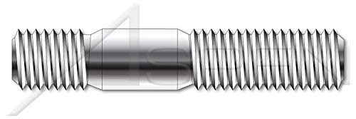 (50 adet) M24-3.0 X 70mm, DIN 939, Metrik, Düz Merkezliçift Uçlu Saplama, Vidalı Uç 1.25 X Çap, A2 Paslanmaz Çelik